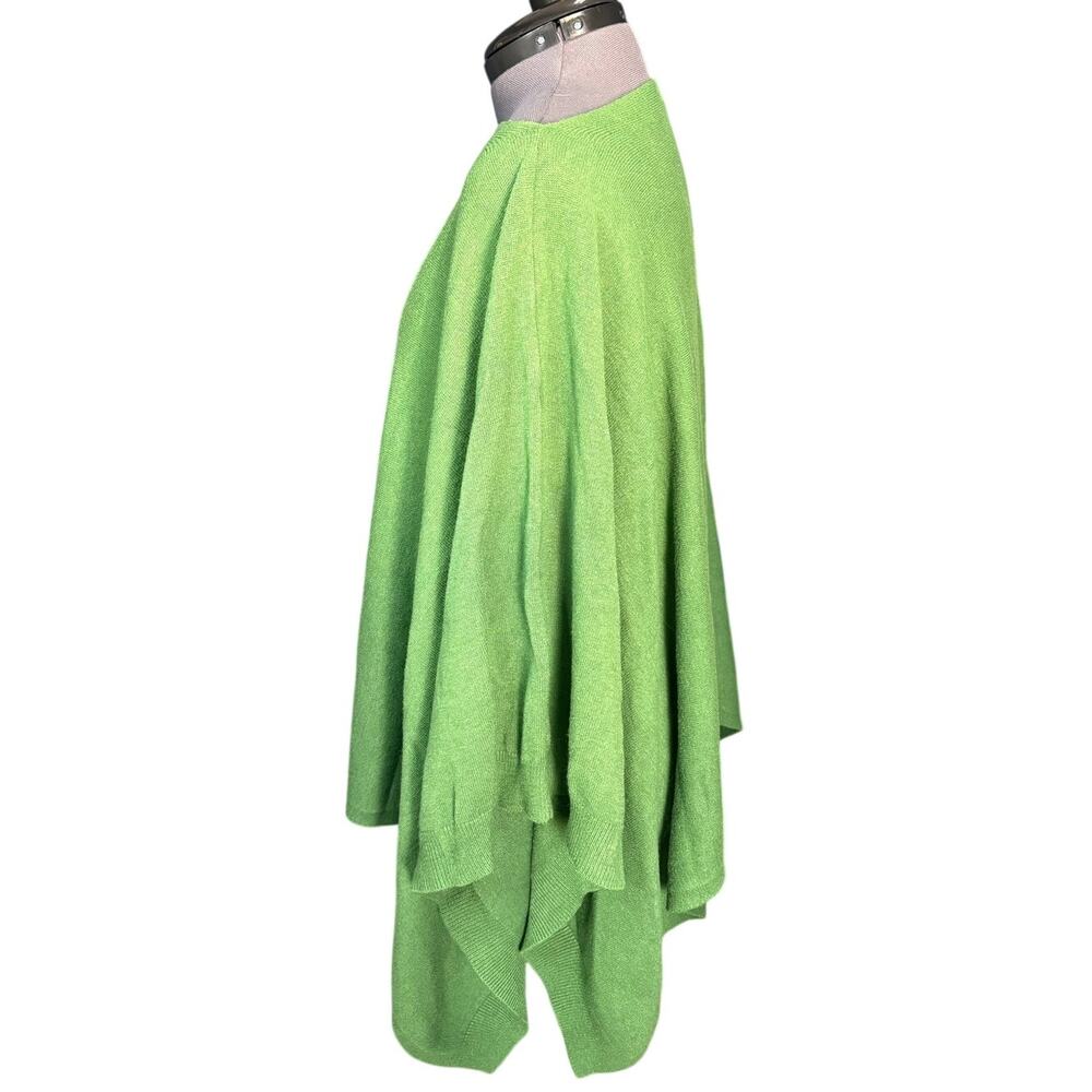 Made in Italy Green Boatneck Poncho Cashmere Blend One Size - Picture 2 of 6